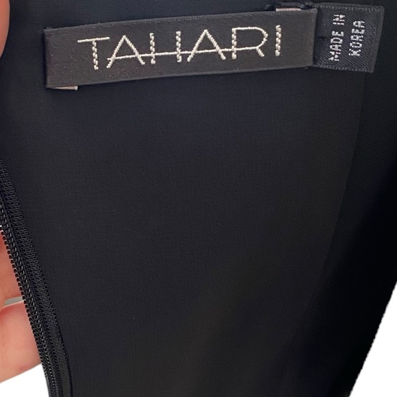 Y2K Tahari Black Satin Open Back Cocktail Dress - Picture 10 of 10